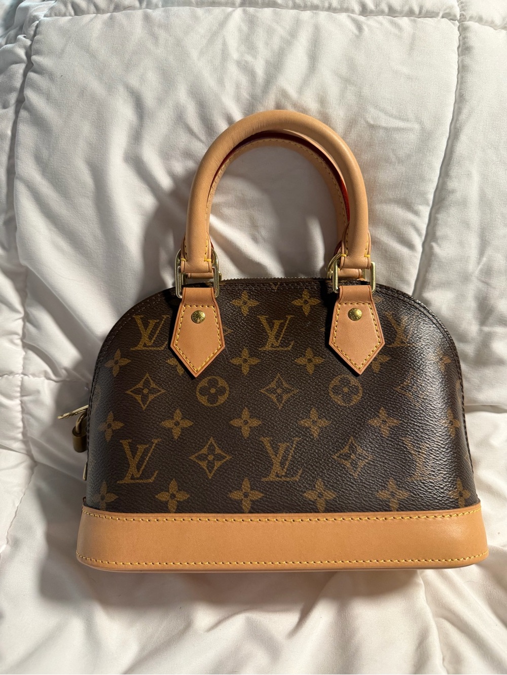 Louis Vuitton Monogram Alma Mini Satchel in Brown and Tan